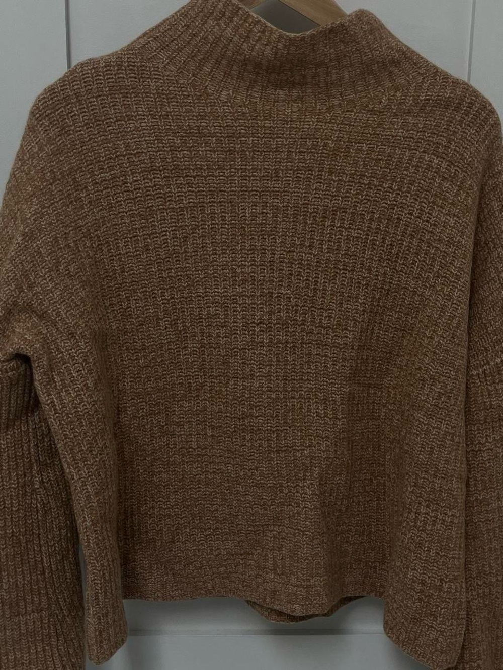Reformation Light Brown and White Knit Sweater